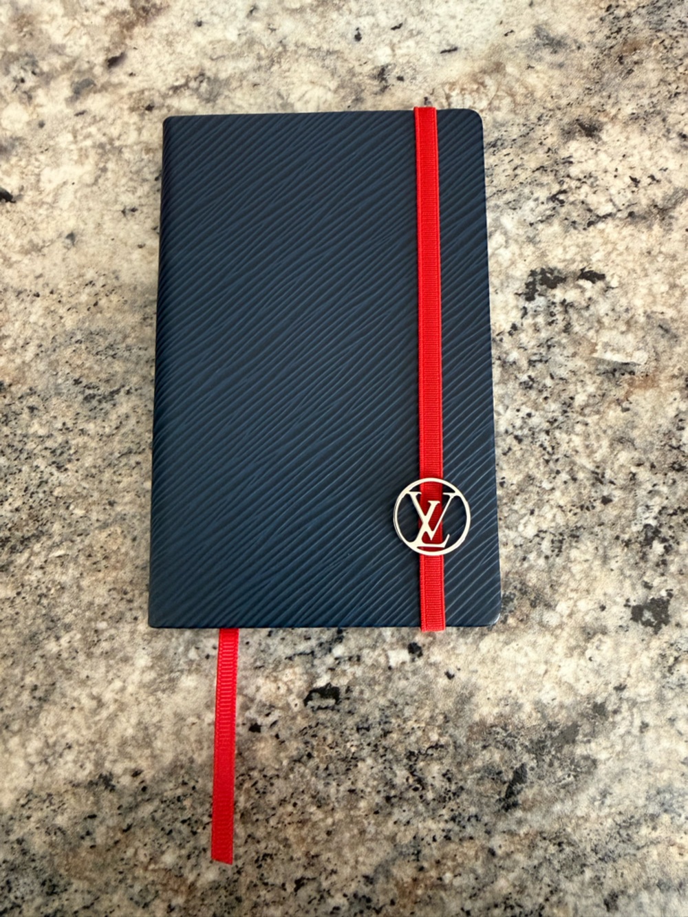 Louis Vuitton Navy Textured Notebook *authentic*